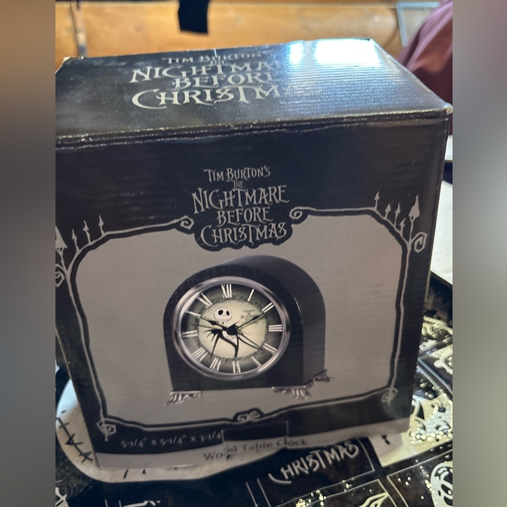 Rare Vintage Nightmare Before Christmas Table Wood Clock